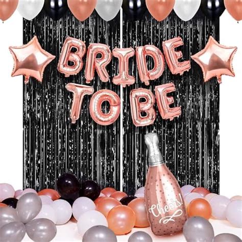 Party Propz Bride To Be Decoration Set Combo 46pcs Rose Gold Bachelorette Party Decorations