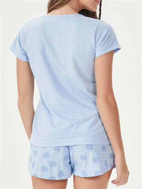 Pijama Feminino Curto Espa O Pijama Azul Compre Agora Dafiti