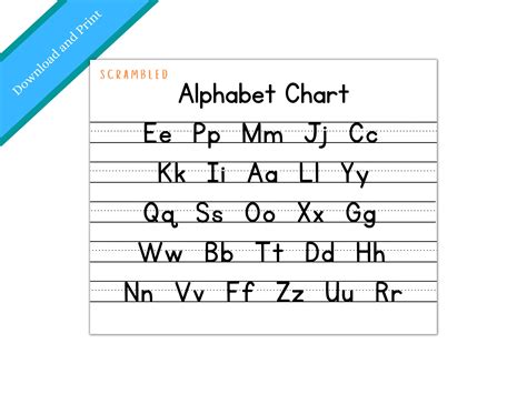 Scrambled Alphabet Chart Printable Abc Chart Alphabet Chart