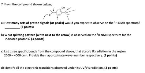 Solved From The Compound Shown Below A How Many Sets Of Proton