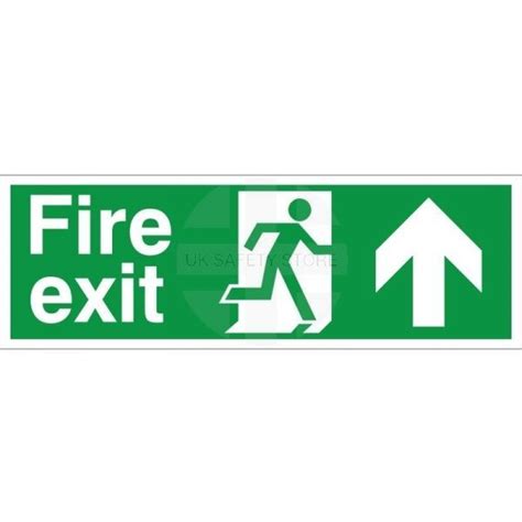 Extra Large Fire Exit Up Sign 900mm X 300mm Uk Safety Store