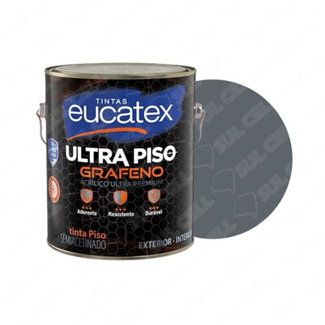 Tinta Acrilica Ultra Piso Grafeno Semiacetinado Cinza 3 6L Eucatex