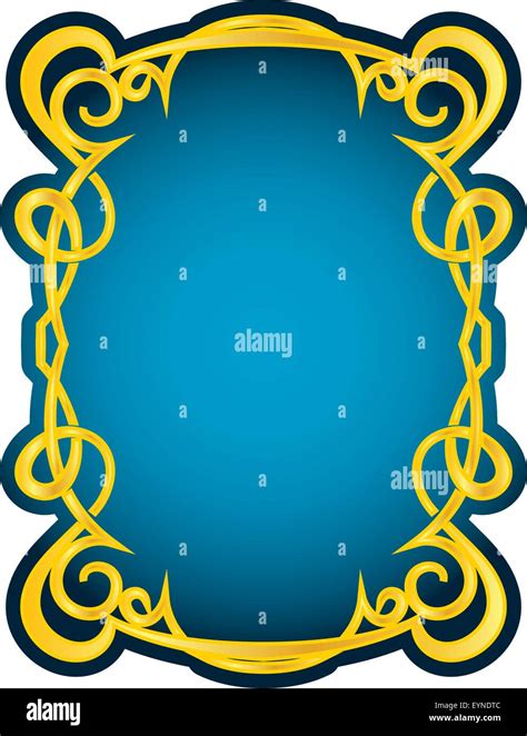 Vector Blue Frame With Elegant Gold Border Stock Vector Image And Art Alamy