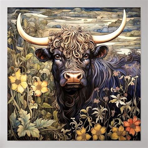 Highland Cow Art Print | Zazzle