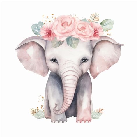 Premium Ai Image There Is A Watercolor Drawing Of An Elephant With