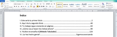 磊 ¿cómo Hacer Un índice En Word Ytulibro