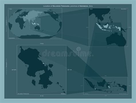 Sulawesi Tenggara, Indonesia. Described Location Diagram Stock ...