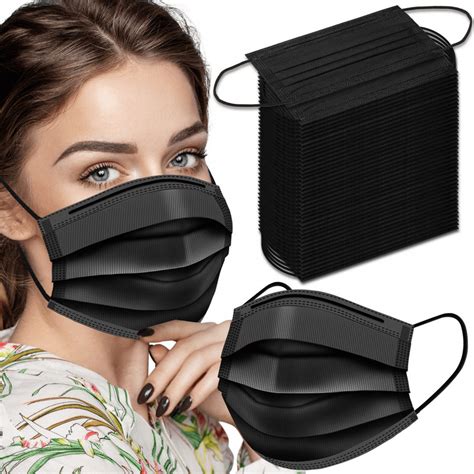 Black Disposable Face Mask With Activated Carbon Individually Wrapped 50pcs Wrapped And Sealed