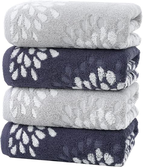 Amazon Pidada Hand Towels Set Of Hydrangea Floral Pattern