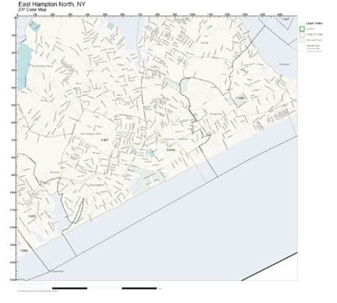 Zip Code Wall Map Of East Hampton North Ny Zip Code Map Laminated Wantitall