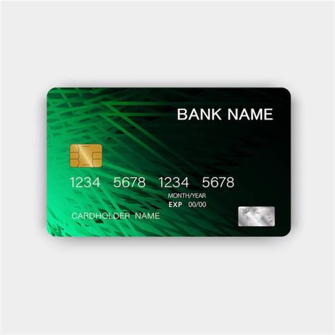Premium Vector Green Credit Card Design With Inspiration From Abstract