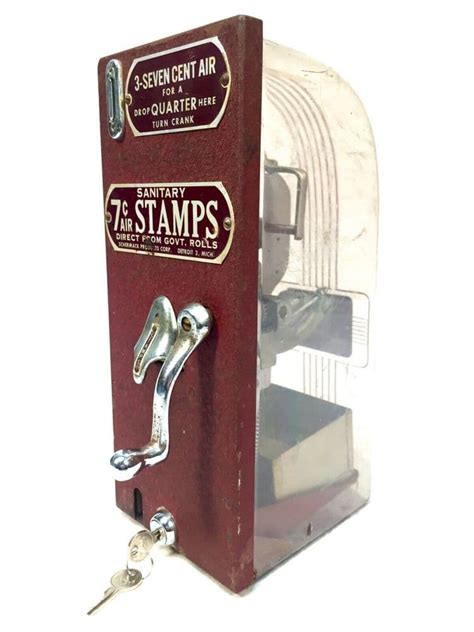 Vintage Us Postal Service Coin Operated Stamp Vending Machine Antique