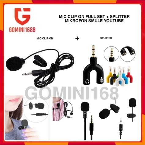 Jual Full Set Mic Clip On Audio Splitter U Y Smule Youtube