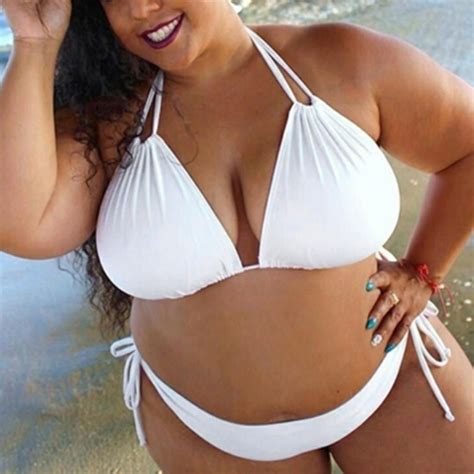 Danhjin Women Plus Size Two Piece Bikini Swimsuits With High Waisted Bottomtummy Control Bathing