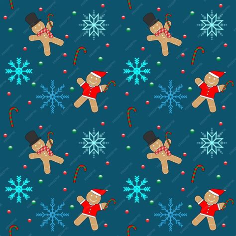 Premium Vector Gingerbread Man Seamless Pattern Cute Gingerbread Man