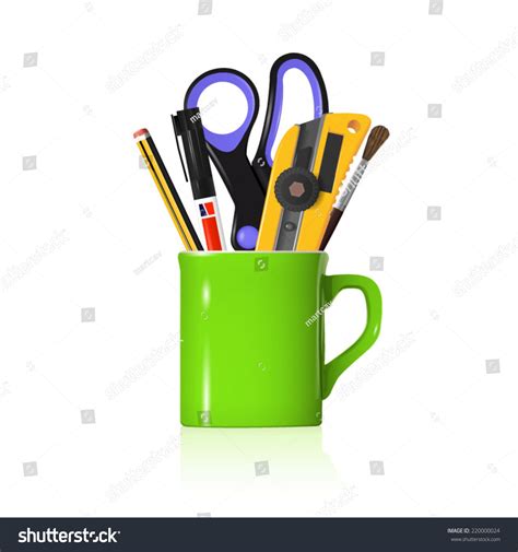 Pencil Holder Over Royalty Free Licensable Stock Vectors