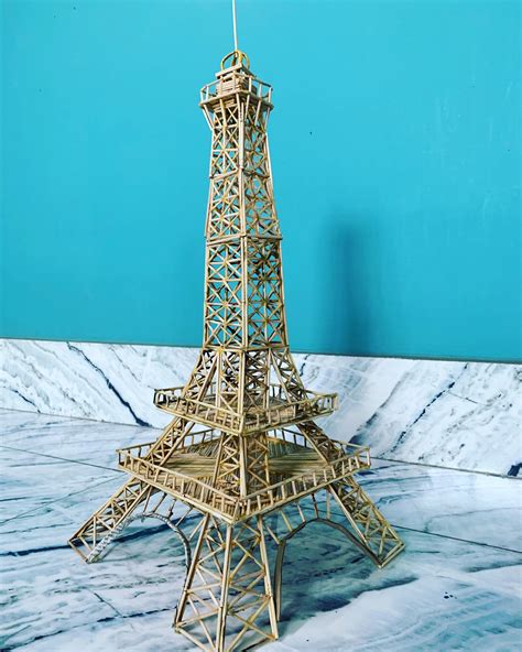 Eiffel Tower Made With Toothpicks Crafts