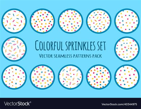 Sprinkles Seamless Patterns Collection Royalty Free Vector