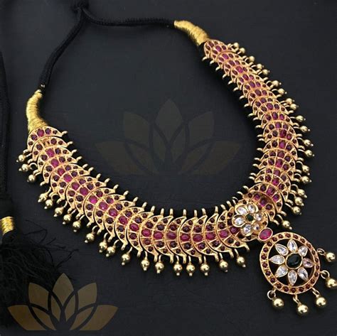 Classic Gold Plated Silver Necklace From Prade Jewels South India Jewels