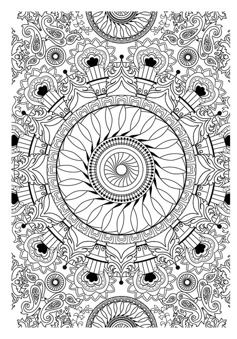 Mandala Filling An A4 Sheet Mandalas With Flowers And Vegetation