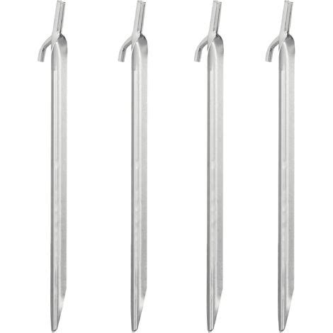 Relaxdays Tent Pegs Set Of 4 Ground Anchor For Hard Soil Camping