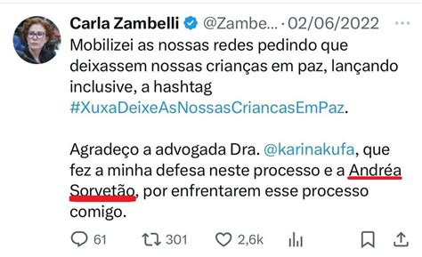 Andr A Sorvet O Ajuda Carla Zambelli Em Processo Contra Xuxa E Trai A