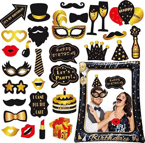 Birthday Photo Booth Props LMSHOWOWO Inflatable Photo Booth Frame