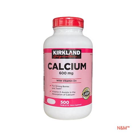 Kirkland Signature Calcium 600mg With Vitamin D3 500 Tablets Shopee