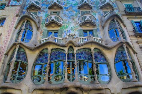 Casa Batllo Facade. the Famous Building Designed by Antoni Gaudi ...