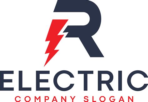 Letter R Lightning Electric Logo With Lighting Bolt 16023186 Vector Art ...