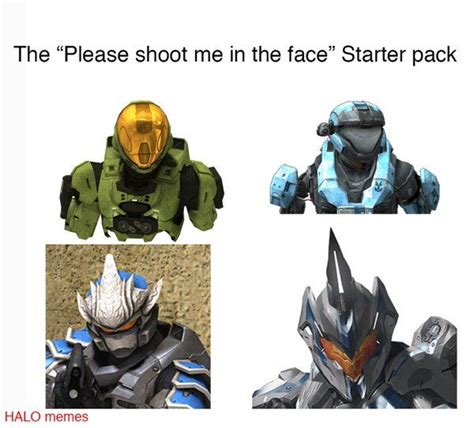 four different images of the same character in halo memes's video game series