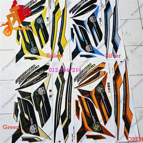 Y Y Zr Ysuku Body Stripe Sticker Baru New Silver Oren Matt Blue