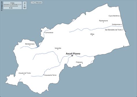 Ascoli Piceno carte géographique gratuite carte géographique muette