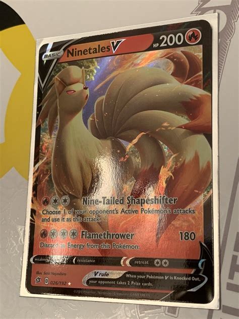 Ninetales V Rebel Clash 026 192 Holo Ultra Rare Pack Fresh PF L17 EBay