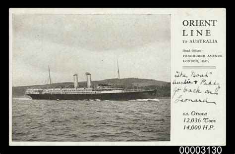 Orient Line To Australia Ss Orsova Tons Hp Works