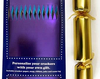 Set Of 12 Flat Pack Make Your Own Gold Christmas Crackers Etsy