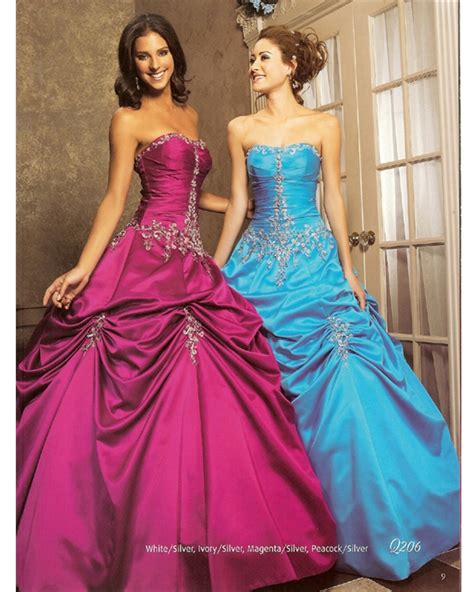 Fuchsia Strapless Floor Length Ball Gown Quinceanera Dresses With