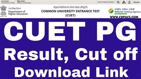 Cuet Pg Result Direct Link Scorecard Cut Off Cuet Nta Nic In