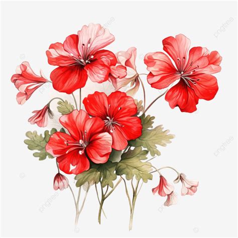 Geranios Flor Ilustración Ai Generativa PNG Planta Flor Rosado PNG