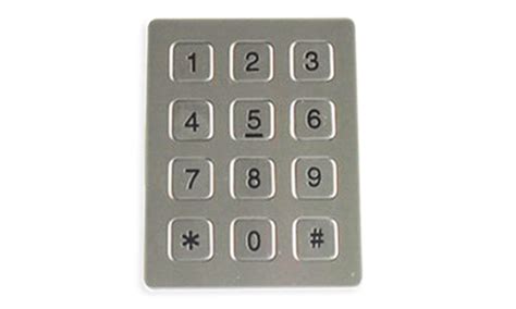 Stainless Steel Keypad With 12 Flat Keys Rugged Metal Keypad China Voip Telephone Keypad And