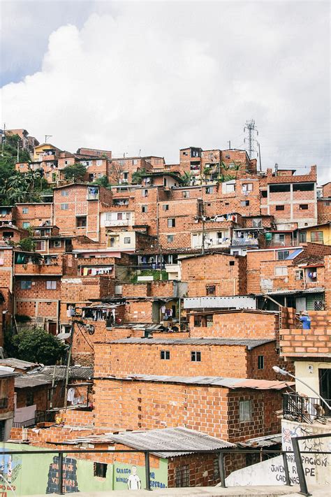 «Houses And Buildings Made Of Bricks In Slum In Medellin, Colombia» del ...