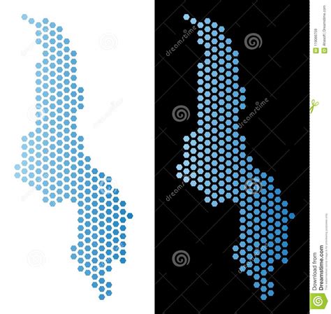 Esquema De La Hex Teja Del Mapa De Malawi Ilustraci N Del Vector