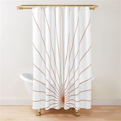 Burnt Orange Shower Curtain Mid Century Modern Shower Curtain Abstract