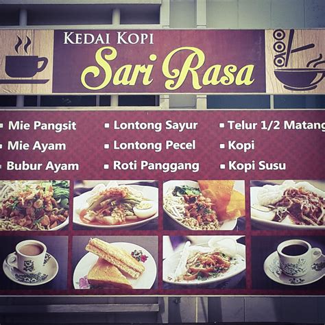 Menu At Kedai Kopi Sari Rasa Restaurant Pekanbaru