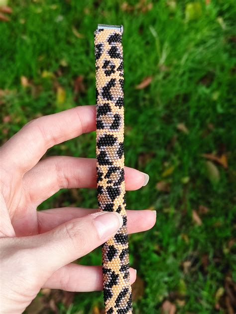 Leopard Print Armband Perle H Keln Armband Leopard Armband Etsy