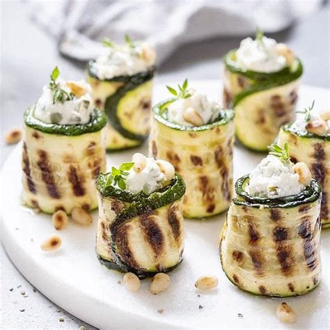 Rouleaux de courgettes farcis au dinde fumé et au fromage une recette