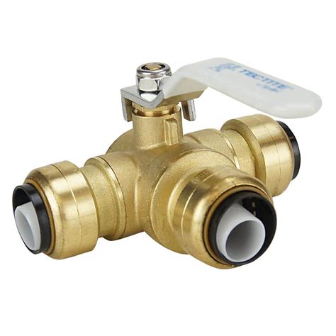 Tectite 3 4 In Brass Push To Connect 3 Way Ball Valve FSBBV334 The