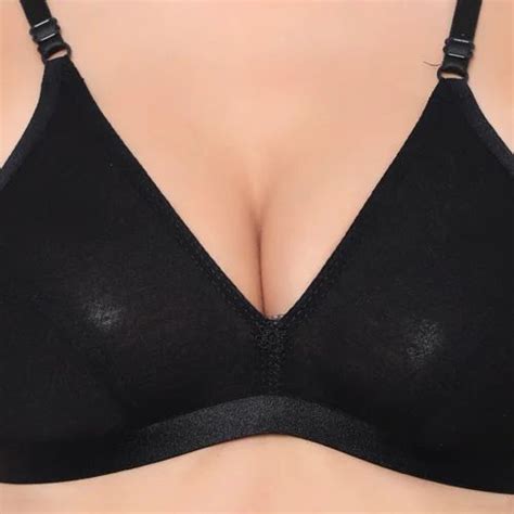 Non Padded Ladies Black Plain Cotton Bra Size 32b At Rs 54 Piece In