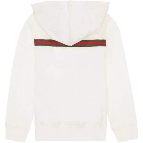 Gucci Boys Zip Up Logo Hoodie In White Bambinifashioncom