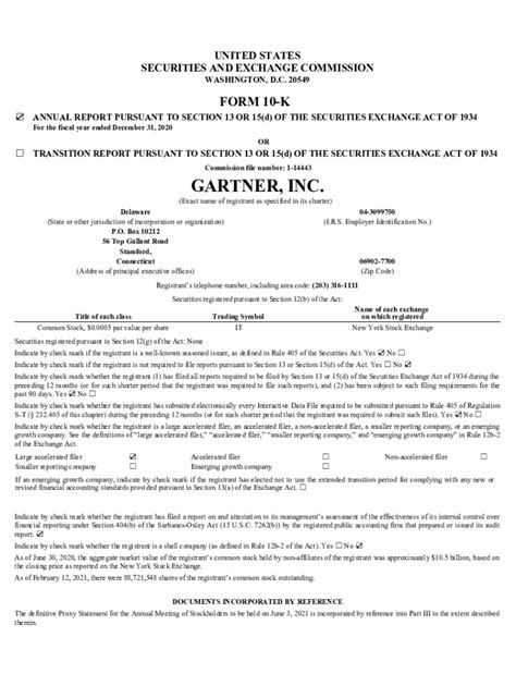 Fillable Online FORM 10 K Gartner Investor Relations Fax Email Print